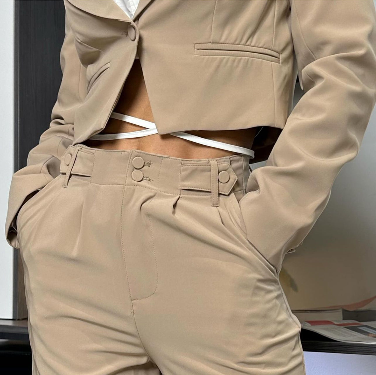 Set Jazmine Nude - jacket from CRO Store Miami boutique